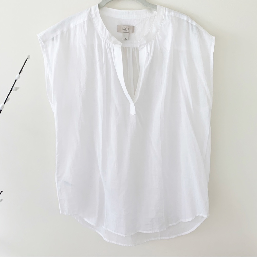 LOFT Semi Sheer Sleeveless Blouse